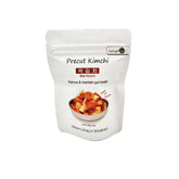 Precut fermented kimchi single serve pack with fresh red color and clean packaging