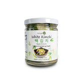 White baek kimchi in a jar – mild and refreshing Korean side dish